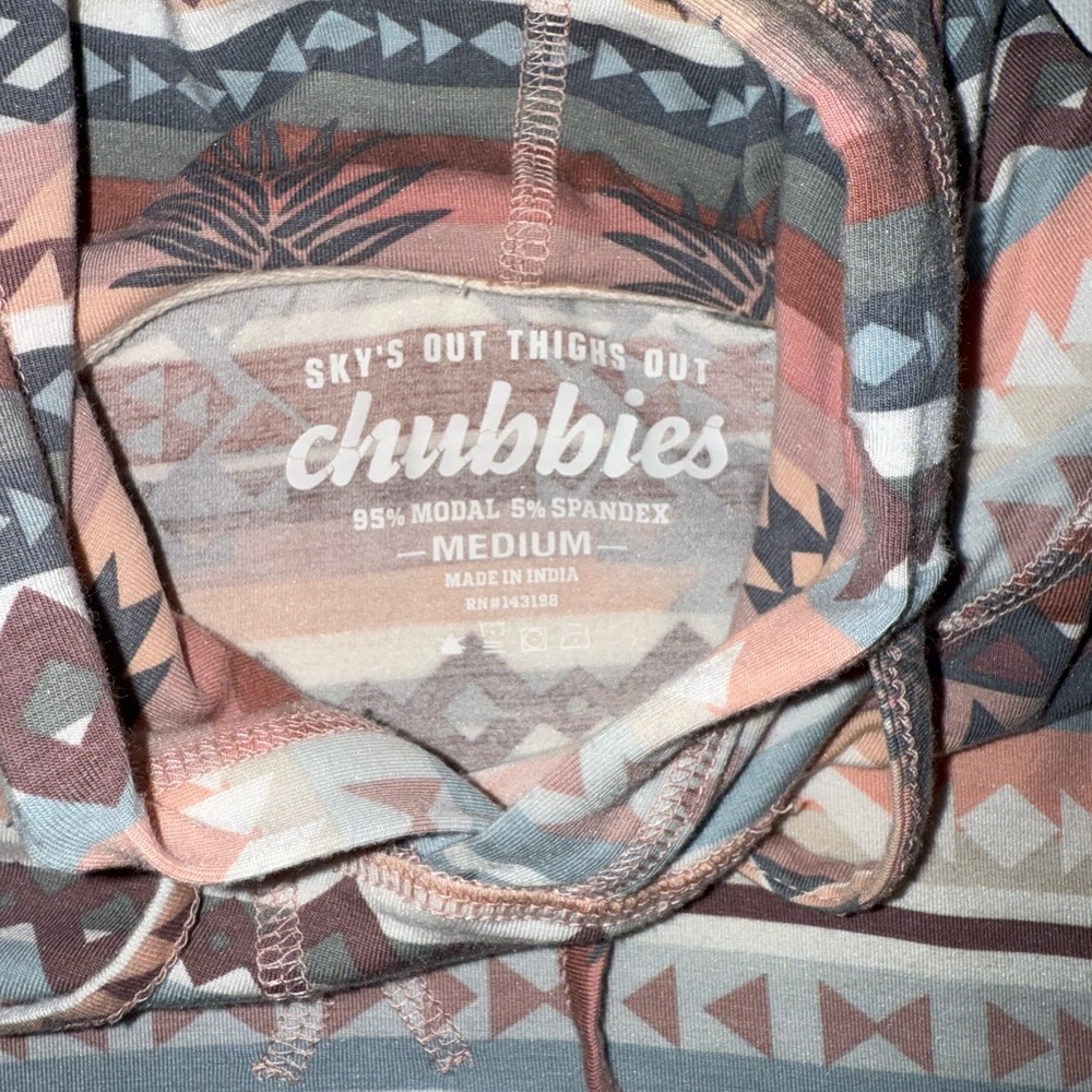 Chubbies Aztec Southwest Print Pullover Medium Sweatshirt Drawstring Hooded - Picture 3 of 5